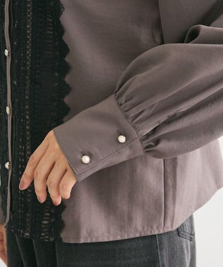 Green Parks ・ＥＬＥＮＣＡＲＥ　ＤＵＥ　フロントレースブラウス Charcoal Gray