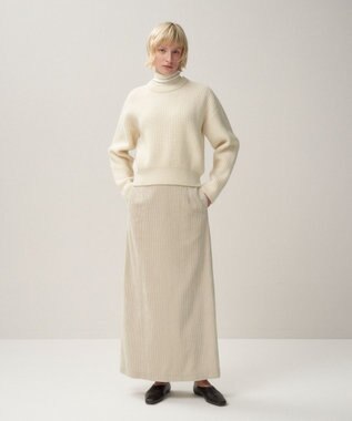 ATON 5W COTTON CORDUROY | ペンシルスカート WARM WHITE