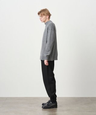 ATON WOOL MOULINE | モックネックセーター - UNISEX LIGHT GRAY
