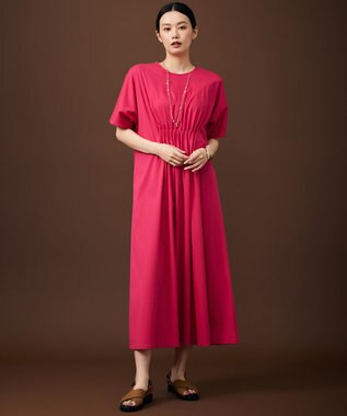 自由区 リラクシージャージー ドレス マゼンタ