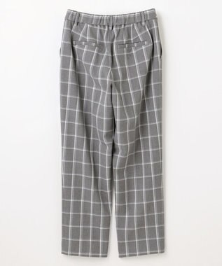 ANY 【洗濯機可/ストレッチ/ウエストゴム/裏起毛】マルチファンクションストレッチチェックテーパードパンツ グレーチェック