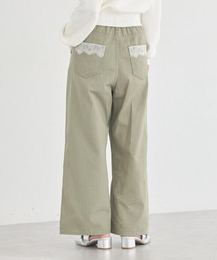 earth music&ecology 【綿100％】ポケットレースカラーパンツ