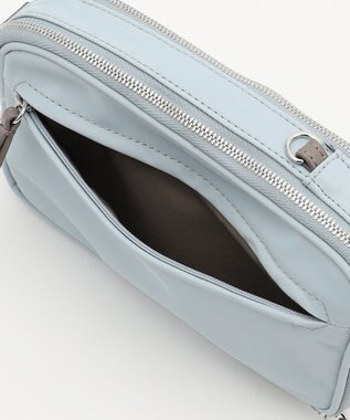 Y'SACCS ナイロン×リサイクルレザー　コンビマルチポシェット ライトブルー