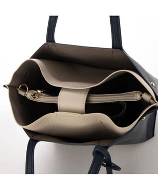 UNBILLION カシュカシュ cachechche / セパレートカラーパーテーショントート ネイビーアイボリー