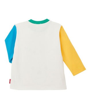MIKI HOUSE HOT BISCUITS 【80-120cm】ビッグフェイスプリント 長袖Tシャツ オレンジ