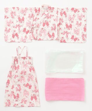 ANY KIDS 3WAY ロング丈 浴衣 セット リボン総柄