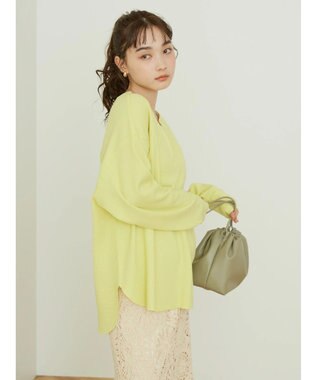 AMERICAN HOLIC スキッパーワッフルプルオーバー Yellow