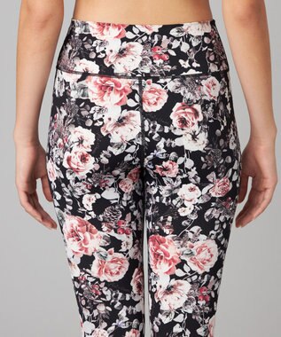 Chacott Chacott BALANCE ホリデーローズレギンス ブラックプリント