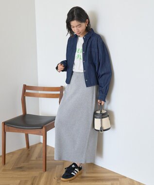 AMERICAN HOLIC バイパチ総針ニットタイトスカート Gray Mixture