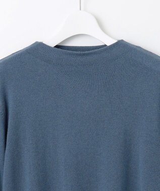 J.PRESS LADIES 【洗える】SOFT TOUCH WOOL 立ち襟 ニット ダルブルー系