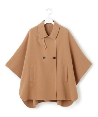 23区 S 【見上愛さん着用/Oggi12月号掲載】ウールライトリバー ポンチョシルエット コート キャメル系