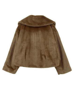 earth music&ecology ファーショートブルゾン Brown