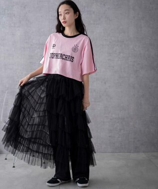 WEGO ライングラフィックショートT ピンク