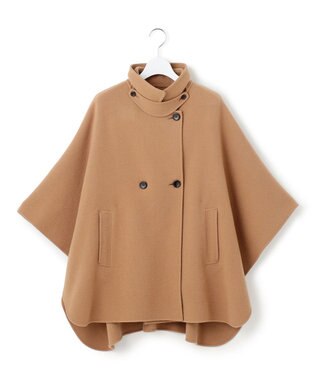 23区 S 【見上愛さん着用/Oggi12月号掲載】ウールライトリバー ポンチョシルエット コート キャメル系