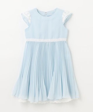ANY KIDS シフォンプリーツワンピース サックスブルー