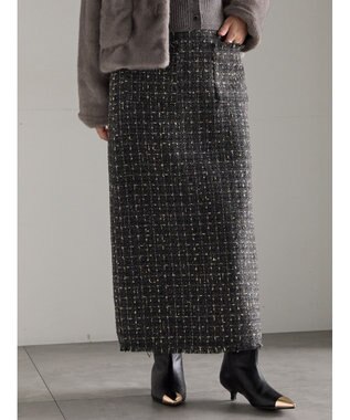 Te chichi ツィードロングナロースカート《2025winter catalog item》 チャコールグレー