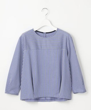 J.PRESS LADIES Jカミーチェストライプ クルーネック カットソー ネイビーストライプ系