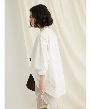 CRAFT STANDARD BOUTIQUE パールボタンピコフリルブラウス Off White