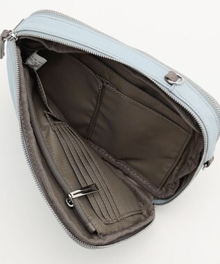 Y'SACCS ナイロン×リサイクルレザー　コンビマルチポシェット ライトブルー