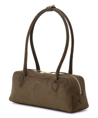 23区 【見上愛さん着用/VERY掲載】ワイド ボストン バッグ カーキ(スエード調)