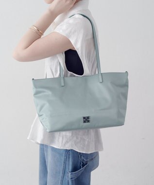 russet バイカラーレザーハンドルトートバッグ(SF-279) Sax