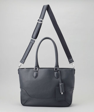 GOTAIRIKU 日本製【PELLE MORBIDA】2WAY シュリンクレザートートバッグ ネイビー系