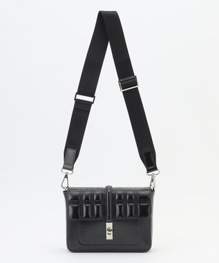 ICB フラップミニショルダーバッグ キルティングブラック系