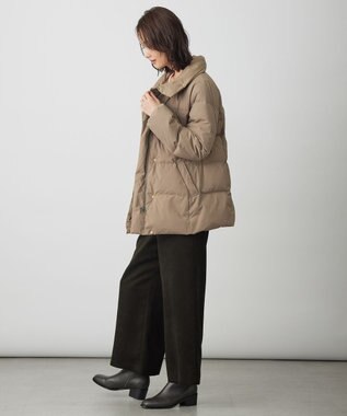 J.PRESS LADIES S 【洗える・2way】タフタダウン ミドル丈 コート モカ系