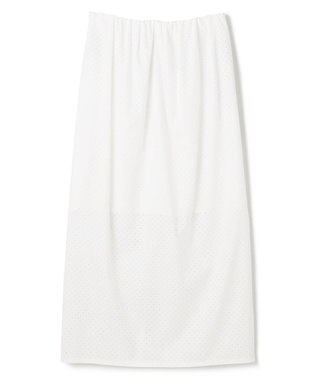 BEIGE， 【洗える】PICCOLO / パンチングドットIラインスカート White