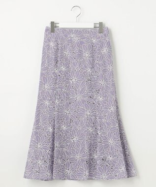 Feroux フラワーオパールレース スカート ライラック系