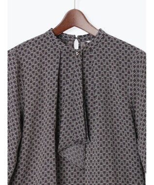 Te chichi パターンアソートボウタイブラウス グレー