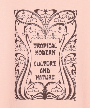 自由区 L アートグラフィック Tシャツ サーモンピンク