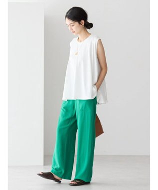 AMERICAN HOLIC 接触冷感バックフレアノースリーブプルオーバー Off White