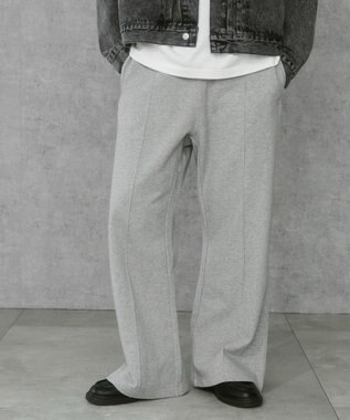 WEGO 【ウエストゴム】スウェットフレアパンツ 杢グレー
