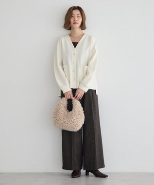 YECCA VECCA 金釦カットジョーゼットカーディガン Ivory