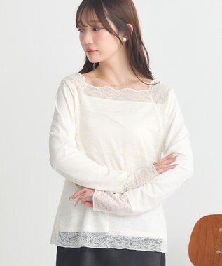 earth music&ecology 【吸湿発熱】【2WAY】あったかフェミニンインナー（２ｗａｙネック） Off White