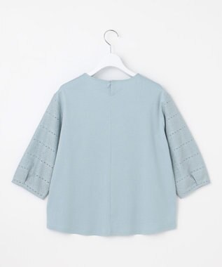 J.PRESS LADIES 【洗える】スムースジャージー 刺繍 カットソー ブルーグリーン系