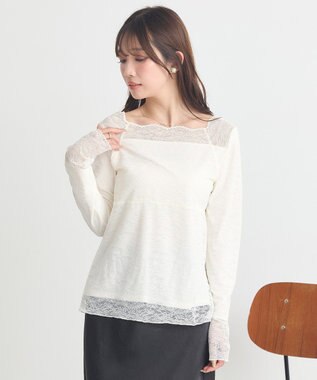 earth music&ecology 【吸湿発熱】【2WAY】あったかフェミニンインナー（２ｗａｙネック） Off White