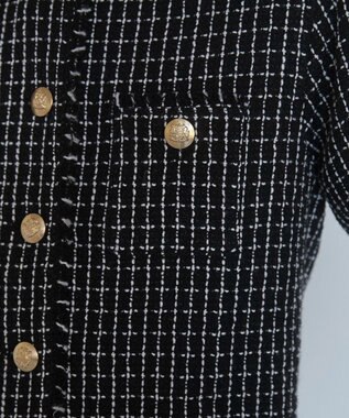 WEGO 【ANGIE VINTAGE/オケージョン対応 / セレモニー対応】ノーカラー ツイードジャケット ブラックその他