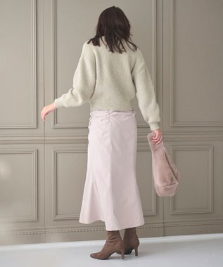 Feroux 【洗える】シュリンクマーメイド スカート ベージュ系