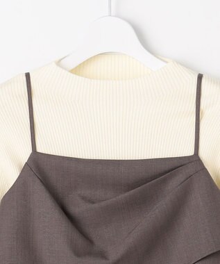 ANY SIS 【2SET】ビスチェ ワンピース × ニット セット ブラウン