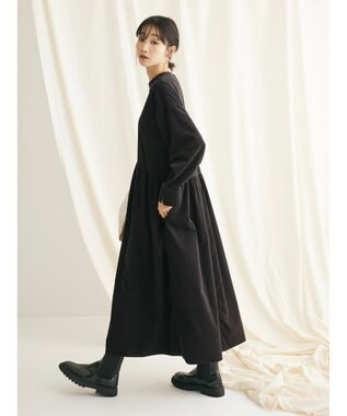 CRAFT STANDARD BOUTIQUE コーデュロイアシンメトリーワンピース Charcoal Gray