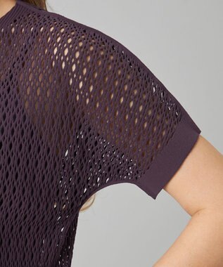 Chacott Chacott BALANCE【ノーソイングニット】メッシュニット半袖プルオーバー ブラックベリー