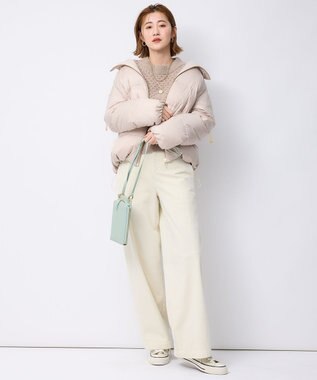 23区 【洗える】23区DENIM ベルベットストレッチ ワイドパンツ オフホワイト