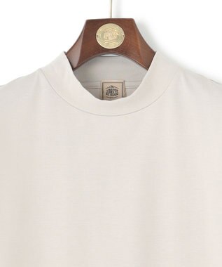 J.PRESS MEN シルクのような光沢感の上品Tシャツ【UVカット / 接触冷感 / 吸水速乾】【J.PRESS PREMIUM JERSEY】ポンチモックネック Tシャツ ライトグレー系