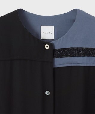 Paul Smith カラーブロック レース ワンピース インディゴブルー