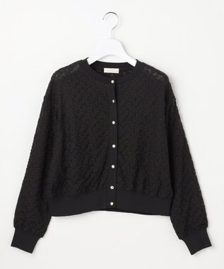 ANY SIS S レーシー ニット ブルゾン ブラック