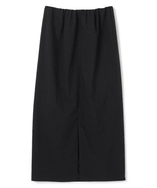 BEIGE， 【洗える】PICCOLO / パンチングドットIラインスカート Black