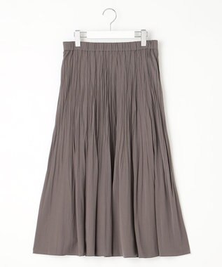 J.PRESS LADIES L 【洗える】パウダリージャージー ランダムプリーツ スカート グレー系