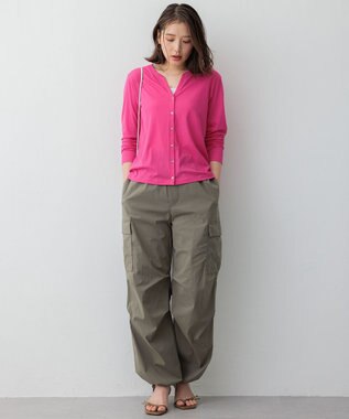 23区 L 【SLOW/好評につき新色追加】ミリタリーストレッチタフタ  カーゴパンツ カーキ系